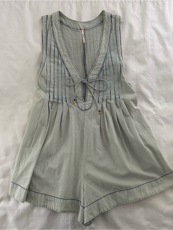 Free People Pants - Free People Webster romper in faded light blue size medium